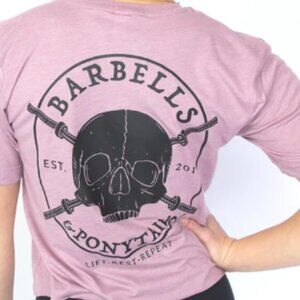 Barbells & Ponytails Pink Short Sleeve Tee